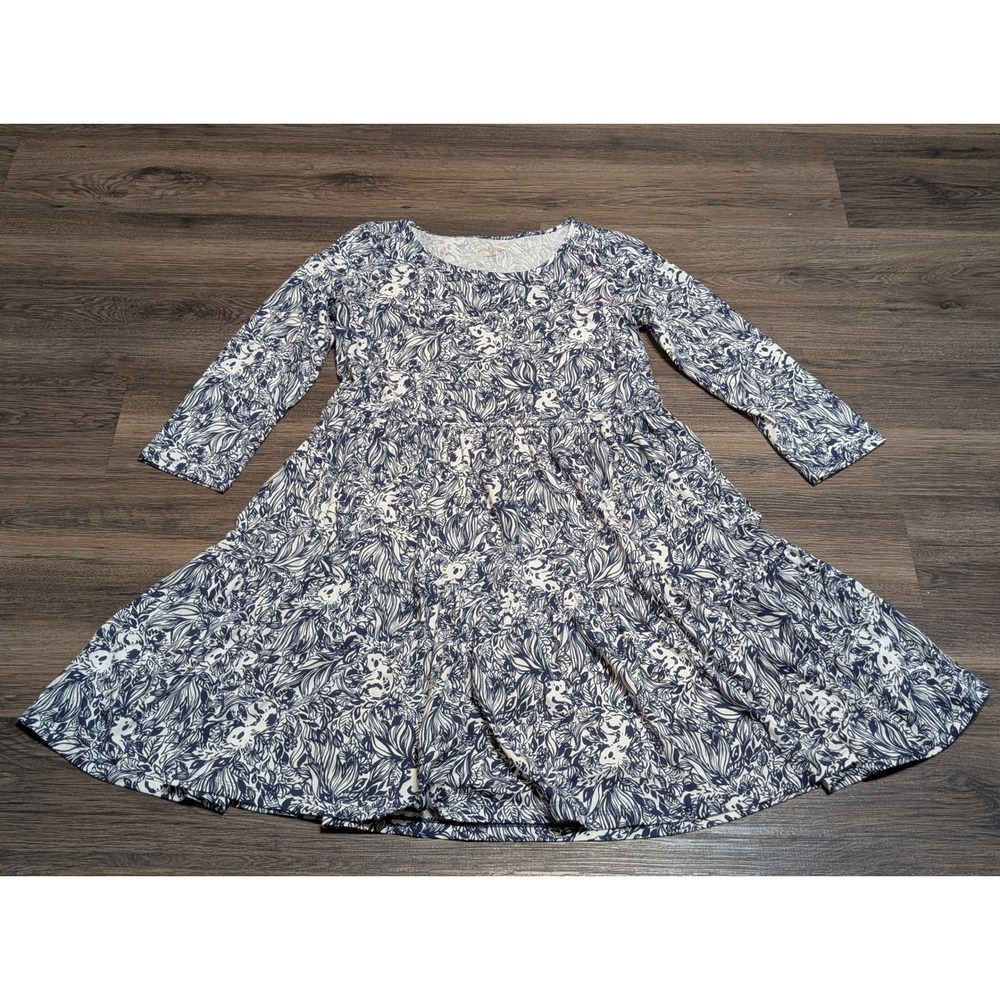 Lilly Pulitzer Geanna Dress High Tide Navy Gday Mate Tiered Knit Size M NWT